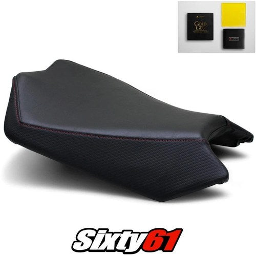 Aprilia Tuono Seat Cover and Gel 2011-2018 2019 2020 Black Red Luimoto Carbon