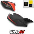 Aprilia Tuono RS 660 Seat Covers and Gel 2021-2026 Red Luimoto Tec-Grip Suede