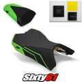 Kawasaki Ninja 1000 Seat Covers and Gel 2011-2016 Black Green Luimoto Carbon