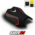Aprilia Tuono Seat Covers and Gel 2011-2019 2020 Black Red Luimoto Carbon Suede