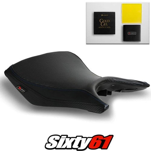 Yamaha R25 Seat Cover and Gel 2014-2019 2020 Black Blue Luimoto Tec-Grip Carbon