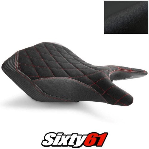 Yamaha R25 Seat Cover 2014-2018 2019 2020 Front Black Red Luimoto Tec-Grip Suede