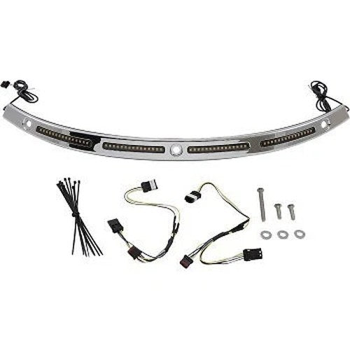 Custom Dynamics Chrome LED Batwing Windshield Trim Sequential Turn Signals