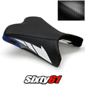 Yamaha FZ6R Seat Cover 2009-2013 2014 2015 2016 2017 Front Blue Luimoto Carbon