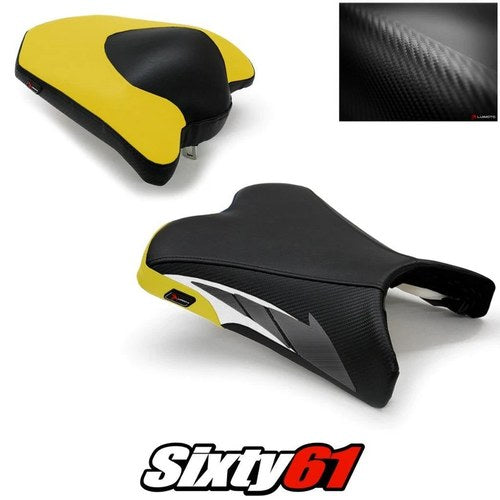 Yamaha FZ6R Seat Cover 2009-2014 2015 2016 2017 Front Rear Yellow Luimoto Carbon