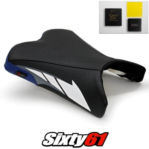 Yamaha FZ6R Seat Cover and Gel 2009-2013 2014 2015 2016 2017 Blue Luimoto Carbon