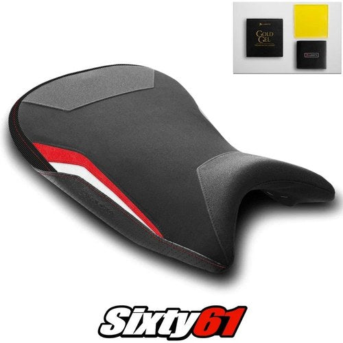 BMW S1000R Seat Cover and Gel 2021-2025 2026 Red White Luimoto Tec-Grip Suede