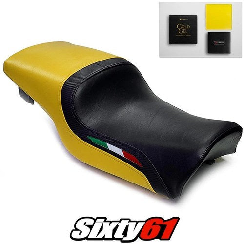 Ducati Supersport Seat Cover and Gel 1991-1996 1997 1998 Yellow Luimoto Carbon