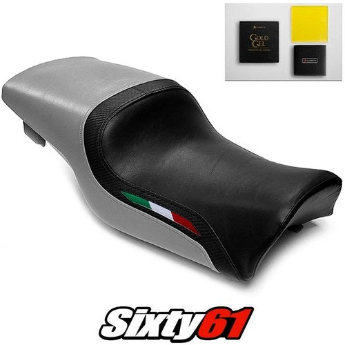 Ducati Supersport Seat Cover and Gel 1991-1996 1997 1998 Silver Luimoto Carbon