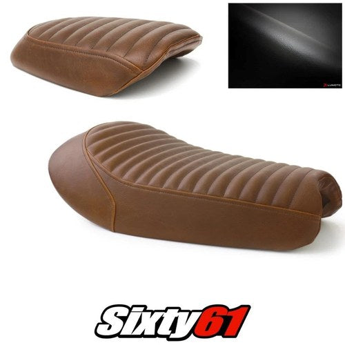 Triumph Street Scrambler Seat Covers 2017-2022 Vintage Brown Luimoto Leather