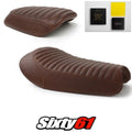 Triumph Scrambler Seat Covers Gel 2017-2020 Vintage Dark Brown Luimoto Leather