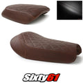 Triumph Scrambler Seat Covers 2017-2019 2020 Vintage Dark Brown Luimoto Leather