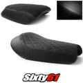 Triumph Street Scrambler Seat Covers 2017-2022 Vintage Black Luimoto Leather