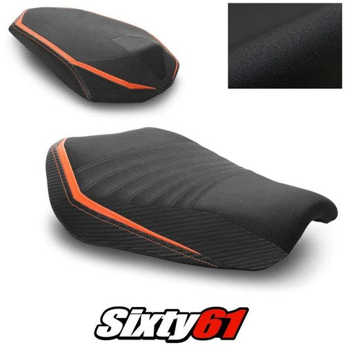 KTM 1290 Super Duke R Seat Cover 2020-2022 2023 Black Orange Luimoto Tec-Grip