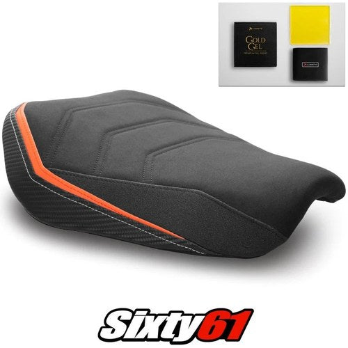 KTM 1290 Super Duke R Seat Cover and Gel 2020-2023 Orange Luimoto Tec-Grip Suede