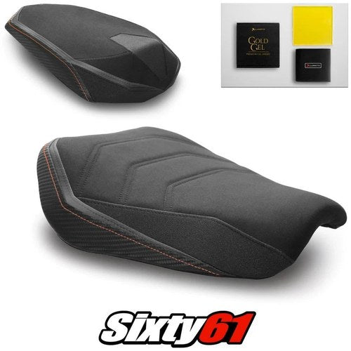 KTM 1290 Super Duke R Seat Covers and Gel 2020-2023 Black Luimoto Tec-Grip Suede