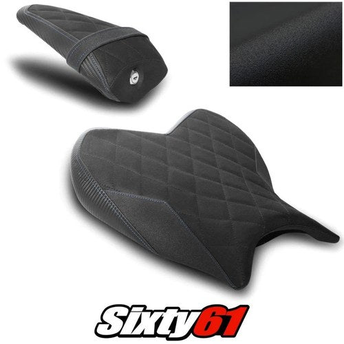 Yamaha R7 Seat Cover 2021-2025 Frnt Rear Black Blue Stitch Luimoto TecGrip Suede
