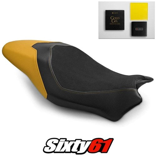 Ducati Monster 821 1200 Seat Cover and Gel 2017-2020 2021 Yellow Luimoto Suede