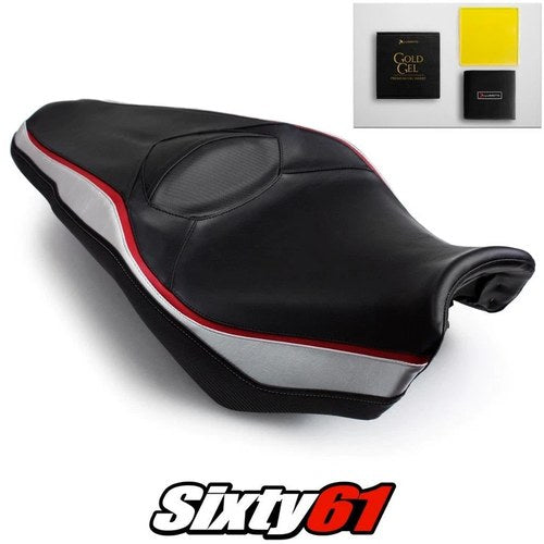 Honda Vfr 1200F Seat Cover and Gel 2010-2013 2014 2015 Red Silver Luimoto Carbon