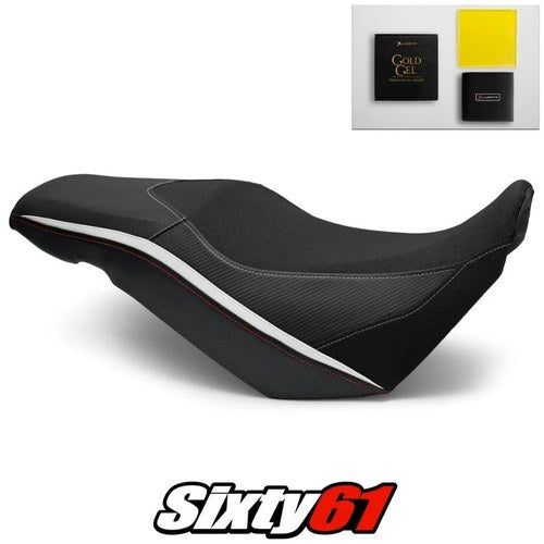 Suzuki V-Strom 650 Seat Cover and Gel 2017-2022 2023 2024 White Luimoto Tec-Grip