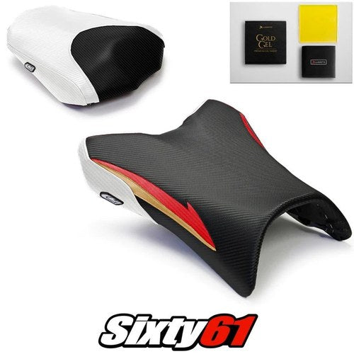 Yamaha FZ1 Seat Covers and Gel 2006-2013 2014 2015 2016 White Luimoto Carbon