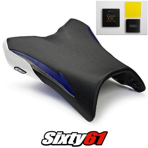 Yamaha FZ1 Seat Cover and Gel 2006-2013 2014 2015 2016 White Blue Luimoto Carbon