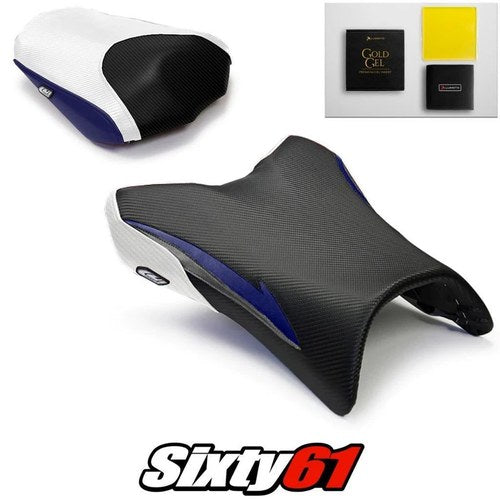 Yamaha FZ1 Seat Covers and Gel 2006-2014 2015 2016 White Blue Luimoto Carbon