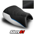 BMW K1600GT Seat Cover 2010-2024 2025 2026 White Blue Luimoto Tec-Grip Suede