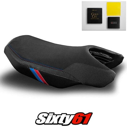 BMW R1200R Seat Cover and Gel 2015-2017 2018 Black Luimoto Tec-Grip Suede Carbon