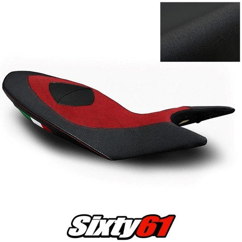 Ducati Hypermotard Seat Cover 2013-2017 2018 Red Luimoto Tec-Grip Suede Carbon