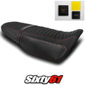 Honda Grom Seat Cover and Gel 2021-2025 Red Stitch Luimoto Tec-Grip Suede Carbon