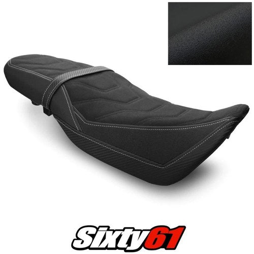 Honda Grom Seat Cover 2016-2019 2020 Black White Stitch Luimoto Tec-Grip Carbon