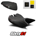 Triumph Speed Triple Seat Covers and Gel 2016-2021 Black Red Luimoto Tec-grip