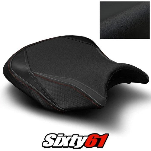 Kawasaki Ninja 650 Seat Cover 2017-2025 2026 Black Red Stitch Luimoto Tec-Grip