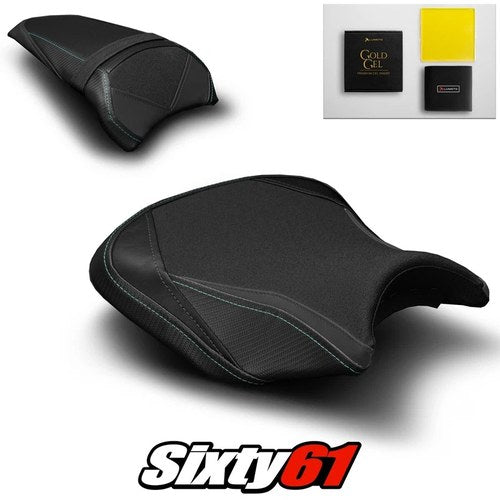 Kawasaki Ninja 650 Seat Covers and Gel 2017-2025 Black Green Luimoto Tec-Grip