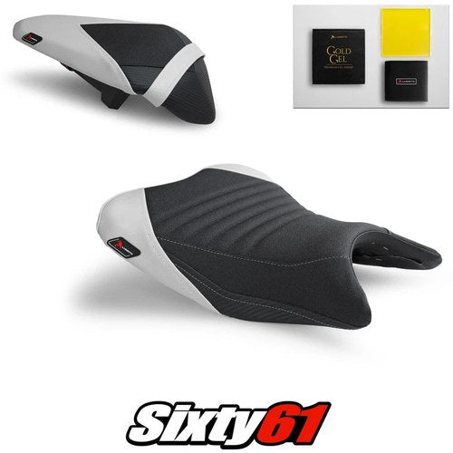 Kawasaki Ninja 400 Seat Covers and Gel 2018-2022 2023 White Luimoto Tec-Grip