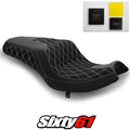 Indian Challenger Seat Cover Gel 2020-2023 Black Gunmetal Stitch Luimoto Suede
