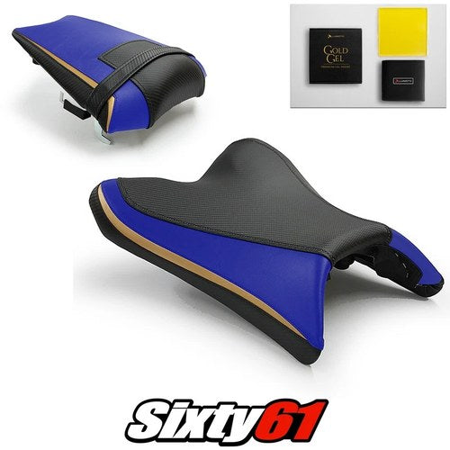 Yamaha FZ8 Fazer 8 Seat Covers and Gel 2010-2014 2015 2016 Blue Luimoto Carbon