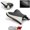 Yamaha FZ8 Fazer 8 Seat Covers 2010-2013 2014 2015 2016 White Luimoto Carbon