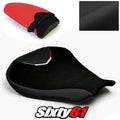 MV Agusta F4 Seat Covers 2010-2017 2018 2019 2020 Black Red Stitch Luimoto Suede