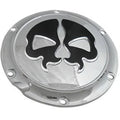 Drag 1107-0550 Chrome & Black Split Skull Derby Cover for 04-22 Sportster