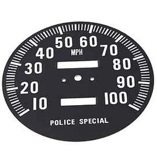 V-Twin 39-0312 Speedometer Tin Face for FL 1968-1980 Police