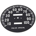 V-Twin 39-0312 Speedometer Tin Face for FL 1968-1980 Police