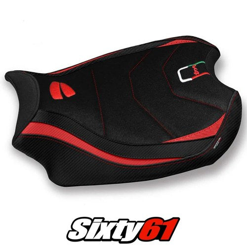 Ducati Panigale V4 Seat Cover 2018-2024 Tappezzeria Smila Ultragrip Red Black