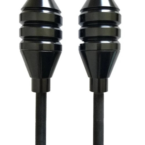Suzuki Gsxr 600, 750, 1000 Black Spike Spiked Frame Sliders With Mounting Kit
