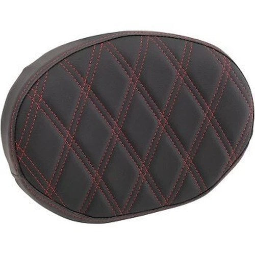 Drag Specialties 0822-0448 Oval Sissy Bar Backrest Pad Red Double Diamond Stitch