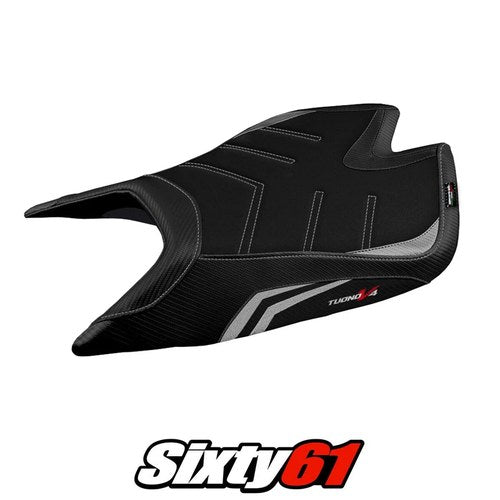 Aprilia Tuono V4 Factory 2021-2026 Seat Cover Tappezzeria Ultragrip Silver Black