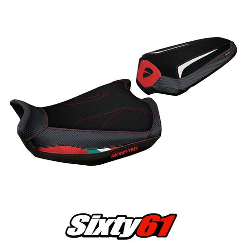 Ducati Monster 937 950 2021-2025 Seat Cover Tappezzeria Comfort Red White Black