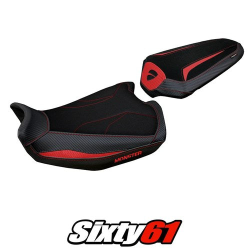Ducati Monster 937 950 2021-2024 2025 Seat Cover Tappezzeria Comfort Red Black