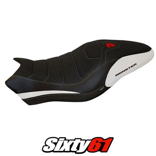 Ducati Monster 821 1200 Seat Cover Tappezzeria 2017-2020 Ultragrip White Black